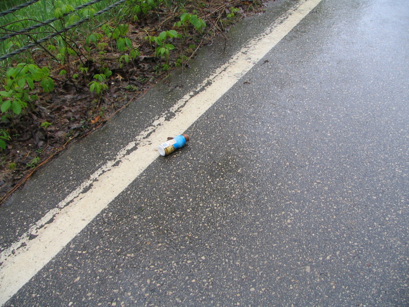 drink bottle in road