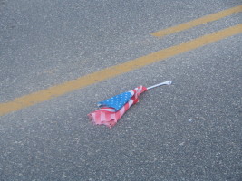 flag in road