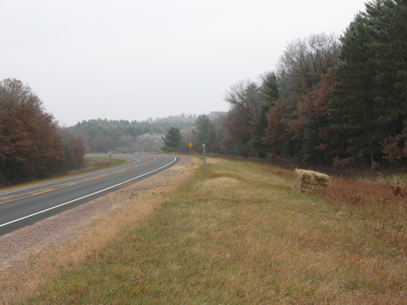 bale along road