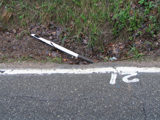 road marker at road edge