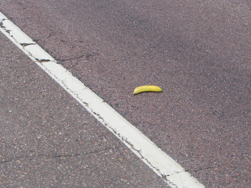 banana in road