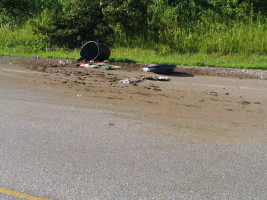 smelly garbage in road